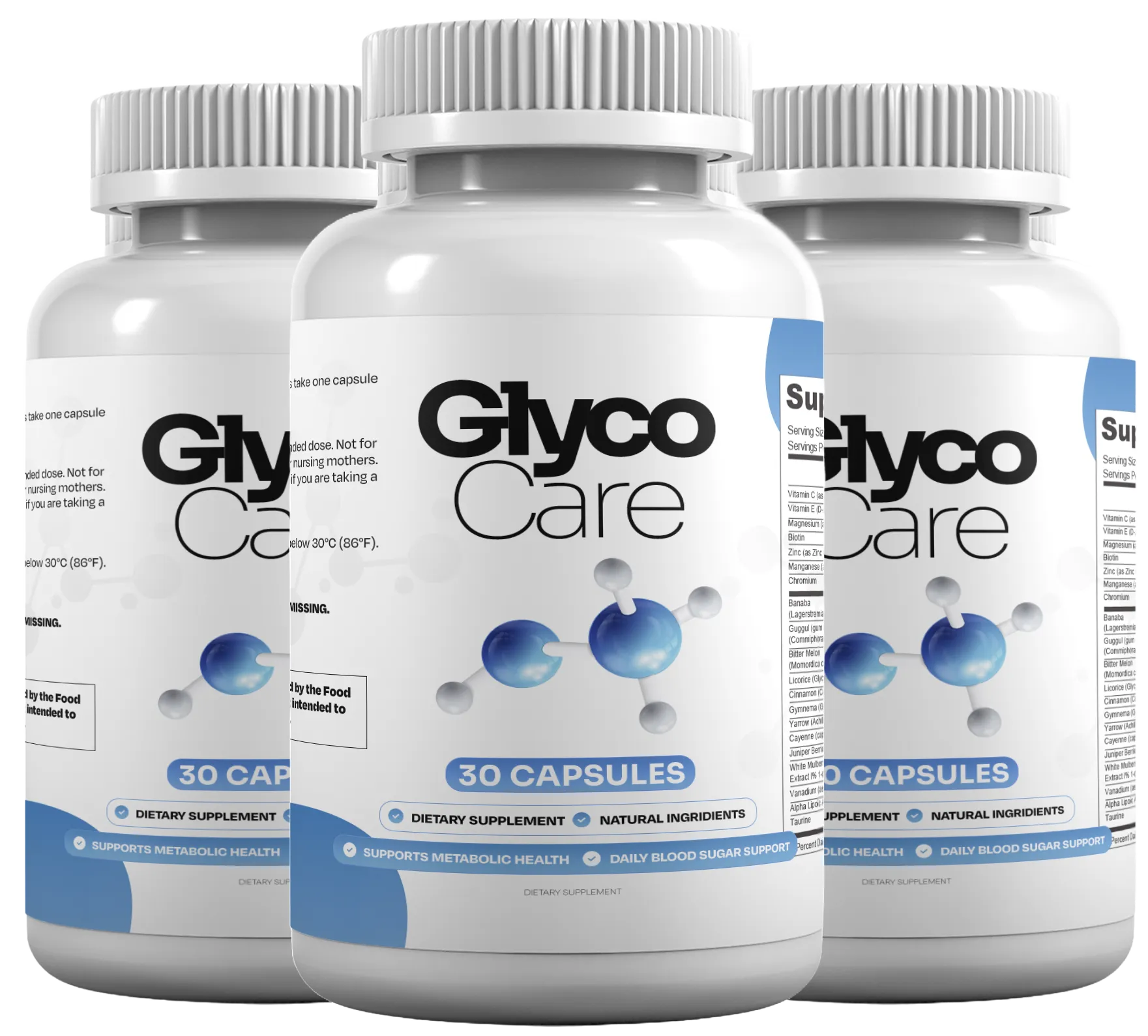 GlycoCare 3 Bottle Package — 90-day supply at $59 per bottle