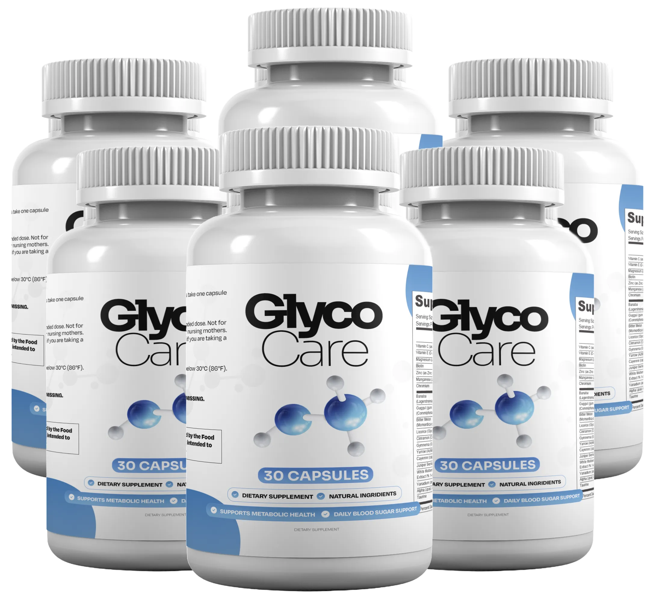 GlycoCare 6 Bottle Best Value Package — 180-day supply at $49 per bottle